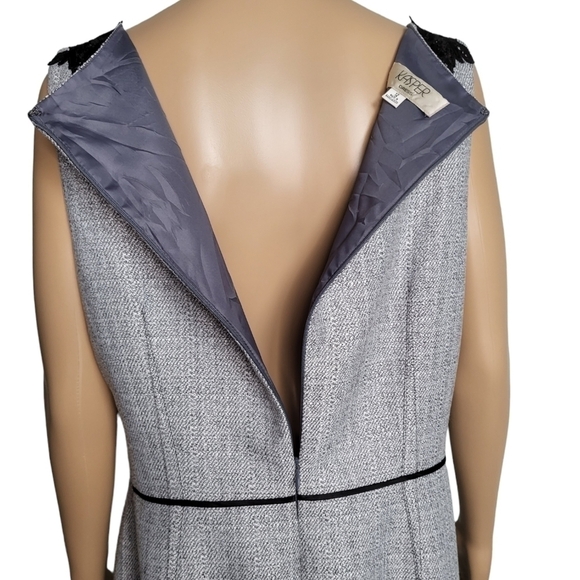 Kasper Dress. White/Grey/Black Tweed style. Lace shoulders. Size 12 - Picture 5 of 8